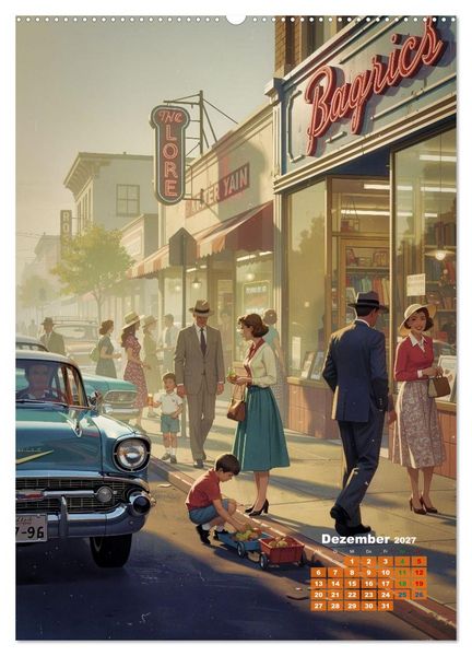 Produktbild: Damals - die f&uuml;nfziger Jahre (hochwertiger Premium Wandkalender 2027 DIN A2 hoch), Kunstdruck in Hochglanz