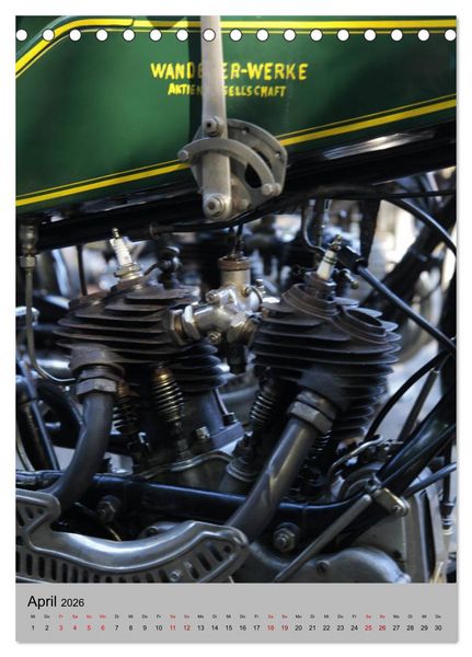 Produktbild: Motorrad Oldtimer - Motoransichten (Tischkalender 2026 DIN A5 hoch), CALVENDO Monatskalender
