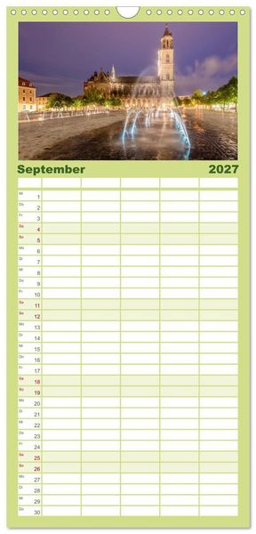 Produktbild: Familienplaner 2027 - Typisch Magdeburg mit 5 Spalten (Wandkalender, 21 x 45 cm) CALVENDO