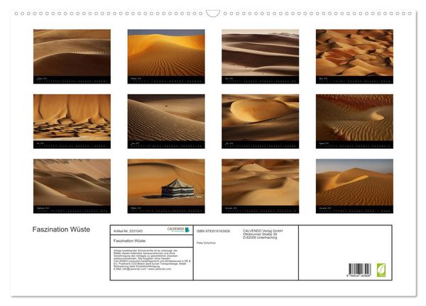 Produktbild: Faszination W&uuml;ste (Wandkalender 2026 DIN A2 quer), CALVENDO Monatskalender
