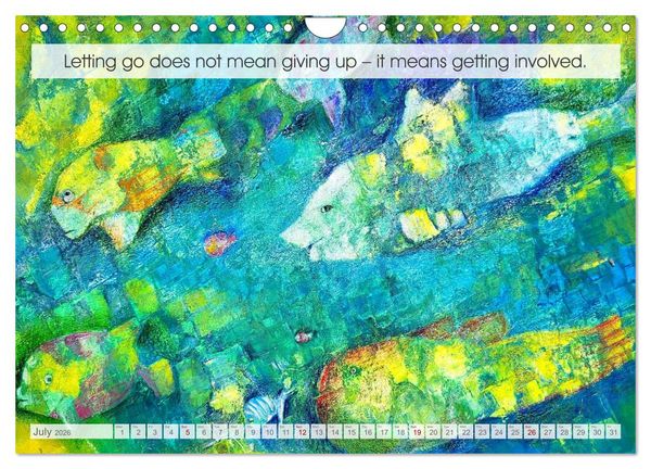 Produktbild: The Art of Letting Go in Colour. Art and words for an easier life (Wall Calendar 2026 DIN A4 landscape), CALVENDO 12 Month Wall Calendar