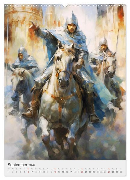 Produktbild: Das fesselnde Rittertum. Faszination Mittelalter in tollen Fantasy-Illustrationen (hochwertiger Premium Wandkalender 2026 DIN A2 hoch), Kunstdruck in Hochglanz
