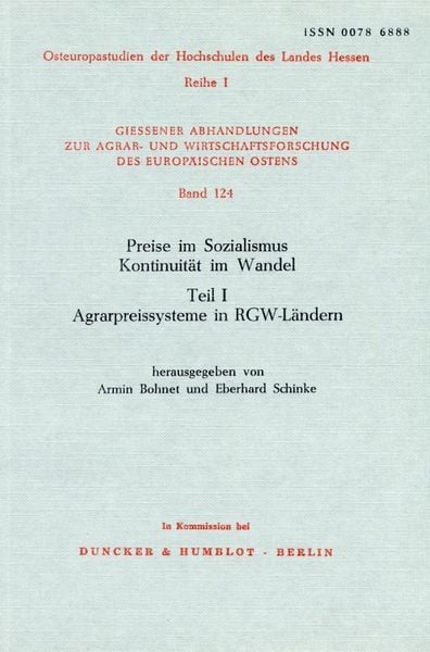 Produktbild: Preise im Sozialismus - Kontinuit&auml;t im Wandel.
