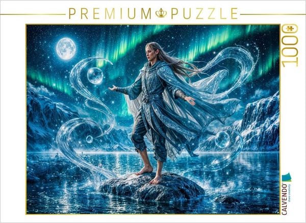 Produktbild: CALVENDO Puzzle Wassermann Magischer Wasser Magier im Mondlicht | 1000 Teile Lege-Gr&ouml;&szlig;e 64x48cm Foto-Puzzle f&uuml;r gl&uuml;ckliche Stunden