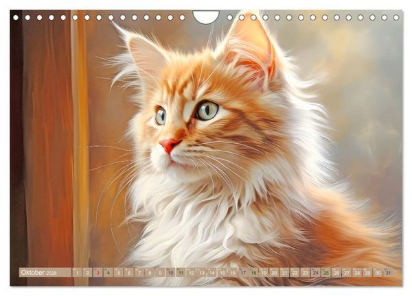 Produktbild: Katzen im Pastellstil (Wandkalender 2026 DIN A4 quer), CALVENDO Monatskalender