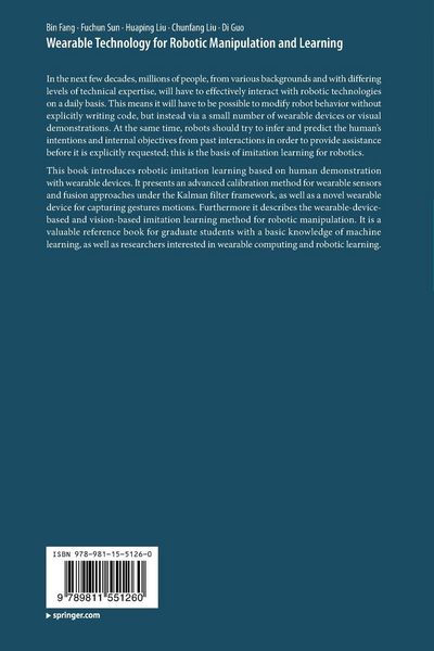 Produktbild: Wearable Technology for Robotic Manipulation and Learning