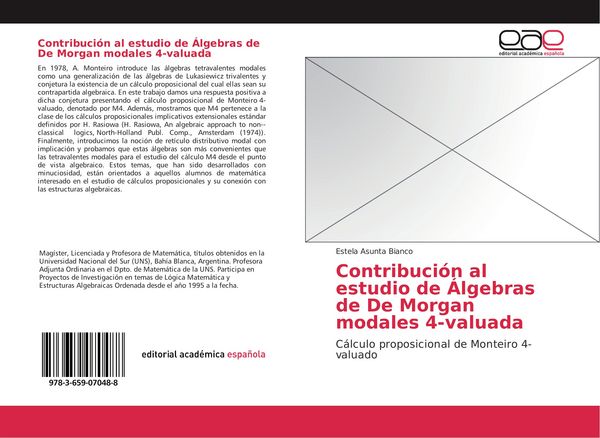 Produktbild: Contribuci&oacute;n al estudio de &Aacute;lgebras de De Morgan modales 4-valuada