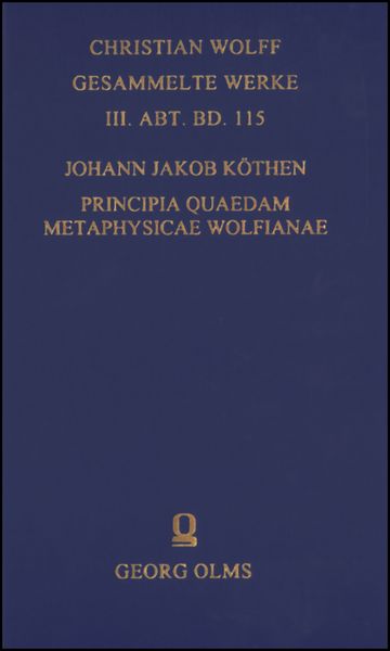 Produktbild: Principia quaedam metaphysicae Wolfianae