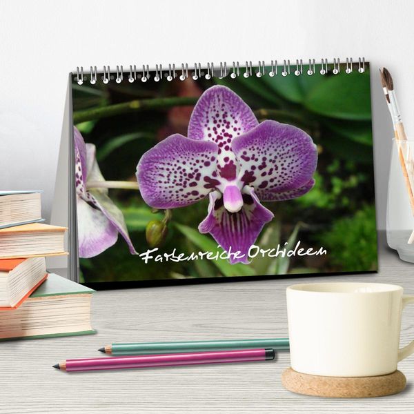 Produktbild: Farbenreiche Orchideen (Tischkalender 2026 DIN A5 quer), CALVENDO Monatskalender