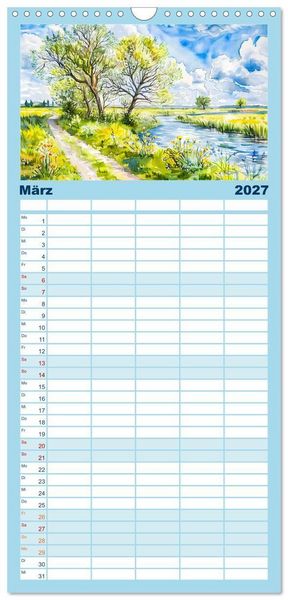 Produktbild: Familienplaner 2027 - Havelland Flair - Immer in Flussn&auml;he mit 5 Spalten (Wandkalender, 21 x 45 cm) CALVENDO
