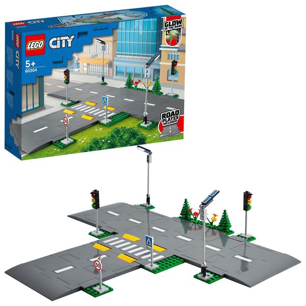LEGO City 60304 Straßenkreuzung mit Ampeln, im Dunkeln leuchtende Steine