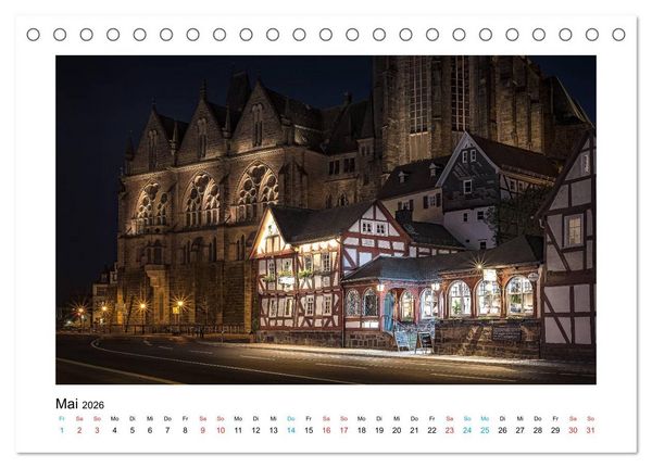Produktbild: Marburg an der Lahn - ein Jahr in Bildern (Tischkalender 2026 DIN A5 quer), CALVENDO Monatskalender