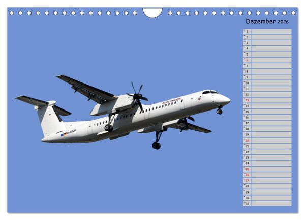 Produktbild: Flugzeuge &ndash; Starts und Landeanfl&uuml;ge Geburtstagsplaner (Wandkalender 2026 DIN A4 quer), CALVENDO Monatskalender