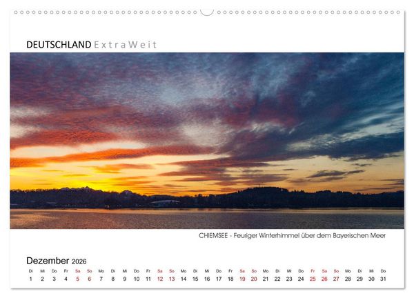 Produktbild: Wei&szlig;blaue Impressionen vom Chiemsee (hochwertiger Premium Wandkalender 2026 DIN A2 quer), Kunstdruck in Hochglanz