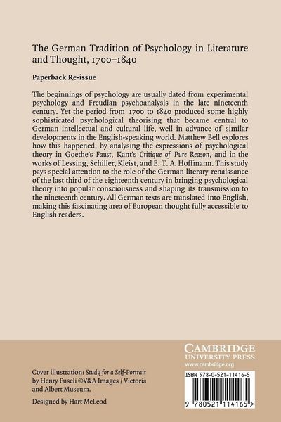 Produktbild: The German Tradition of Psychology in Literature and Thought, 1700 1840