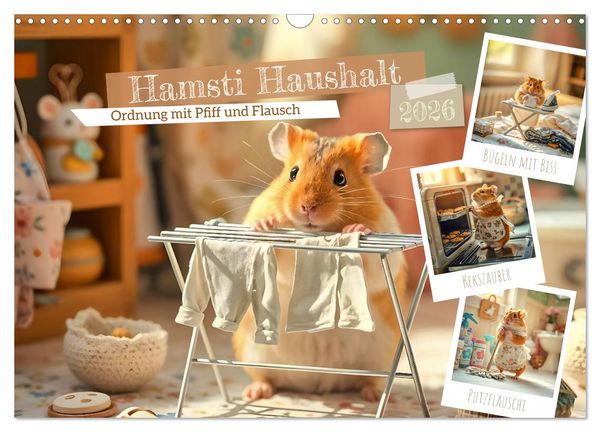 Hamsti Haushalt - Ordnung mit Pfiff und Flausch (Wandkalender 2026 DIN A3 quer), CALVENDO Monatskalender