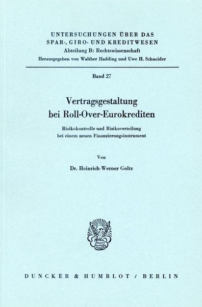 Produktbild: Vertragsgestaltung bei Roll-Over-Eurokrediten.