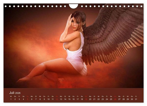 Produktbild: Engel der Verf&uuml;hrung - Mythologie als Akt (Wandkalender 2026 DIN A4 quer), CALVENDO Monatskalender