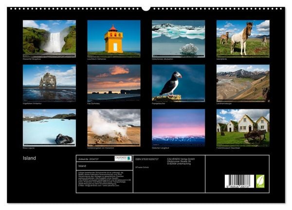 Produktbild: Island (hochwertiger Premium Wandkalender 2026 DIN A2 quer), Kunstdruck in Hochglanz