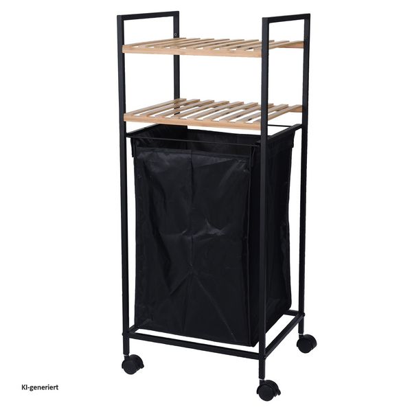 HTI-Living Bad Regal mit Wäschesack auf Rollen Bad Regal mit Wäschesack auf Rollen kaufen