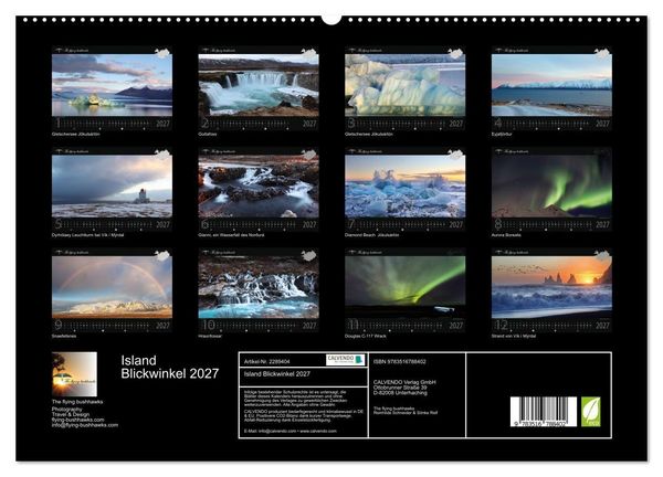 Produktbild: Island Blickwinkel 2027 (hochwertiger Premium Wandkalender 2027 DIN A2 quer), Kunstdruck in Hochglanz