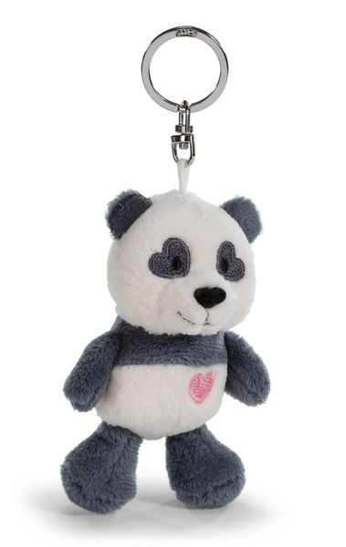NICI GREEN Schlüsselanhänger Love Panda mit Herz schwarz 10cm