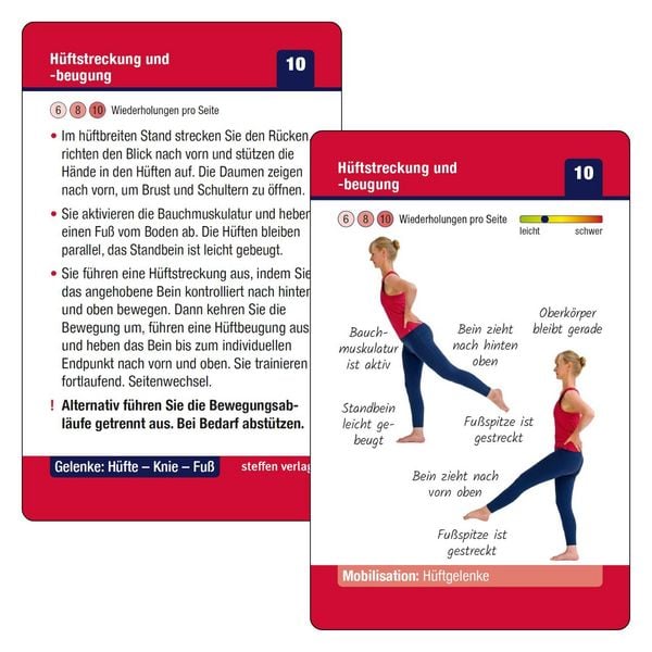 Produktbild: Trainingskarten Gelenke: H&uuml;fte &ndash; Knie &ndash; Fu&szlig;