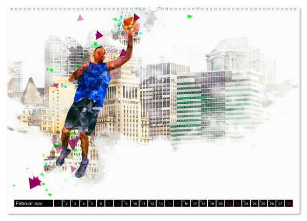 Produktbild: Basketball Art (hochwertiger Premium Wandkalender 2026 DIN A2 quer), Kunstdruck in Hochglanz