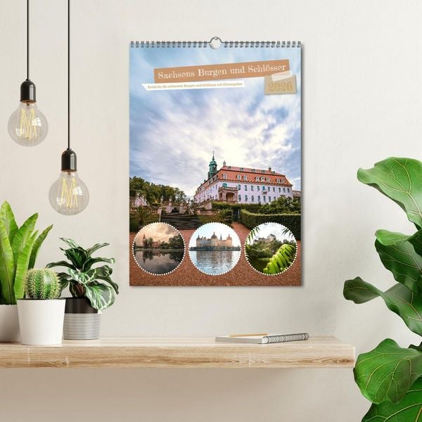 Produktbild: Sachsens Burgen und Schl&ouml;sser mit Ortsangaben (Wandkalender 2026 DIN A3 hoch), CALVENDO Monatskalender