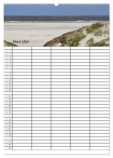 Produktbild: Urlaubsparadies Amrum / Familienplaner (hochwertiger Premium Wandkalender 2026 DIN A2 hoch), Kunstdruck in Hochglanz