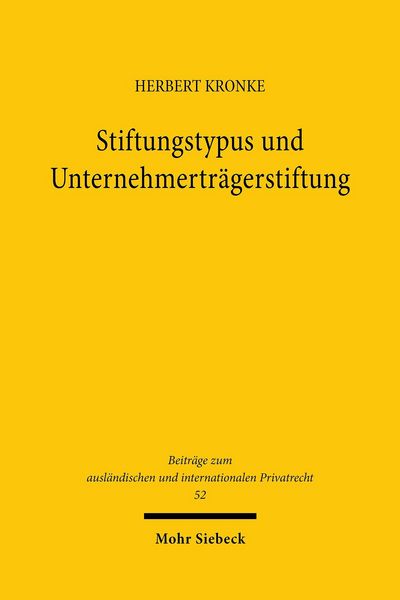 Produktbild: Stiftungstypus und Unternehmertr&auml;gerstiftung