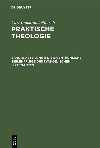 Produktbild: Abteilung 1: Die eigenth&uuml;mliche Seelenpflege des evangelischen Hirtenamtes