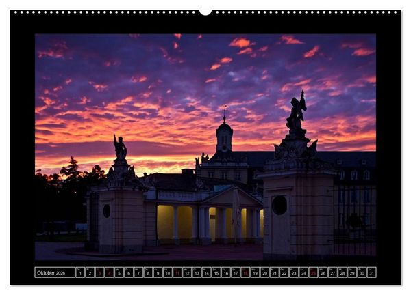 Produktbild: Karlsruhe Tag und Nacht (hochwertiger Premium Wandkalender 2026 DIN A2 quer), Kunstdruck in Hochglanz