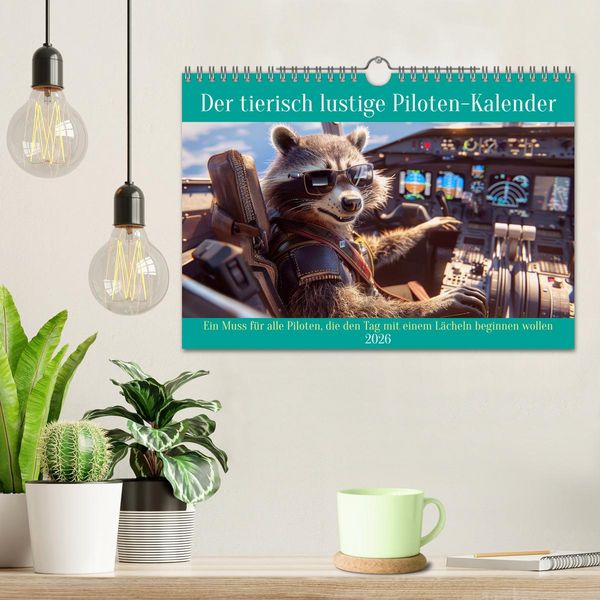 Produktbild: Der tierisch lustige Piloten-Kalender (Wandkalender 2026 DIN A4 quer), CALVENDO Monatskalender