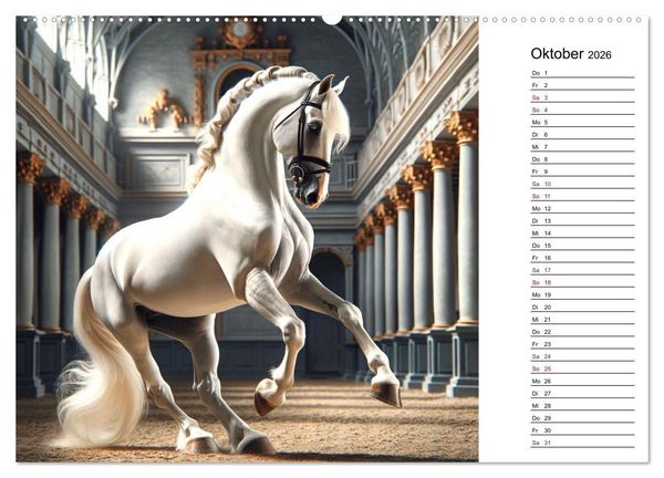 Produktbild: Pferde - die Sch&ouml;nheit edler Pferderassen (hochwertiger Premium Wandkalender 2026 DIN A2 quer), Kunstdruck in Hochglanz