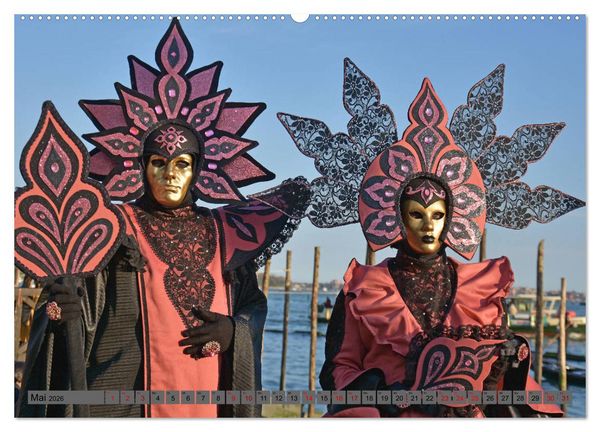 Produktbild: BUNT . PR&Auml;CHTIG . FARBENFROH . Das ist der Karneval in Venedig (Wandkalender 2026 DIN A2 quer), CALVENDO Monatskalender