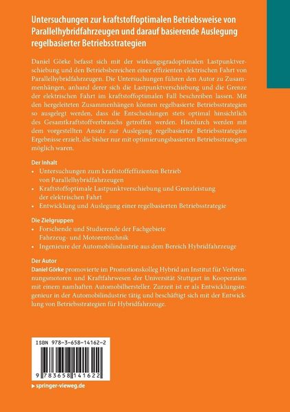 Produktbild: Untersuchungen zur kraftstoffoptimalen Betriebsweise von Parallelhybridfahrzeugen und darauf basierende Auslegung regelbasierter Betriebsstrategien