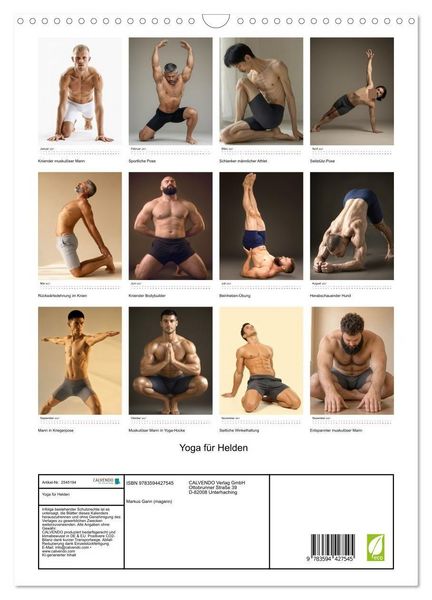 Produktbild: Yoga f&uuml;r Helden (Wandkalender 2027 DIN A3 hoch), CALVENDO Monatskalender