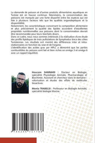 Produktbild: Profils lipidiques de Symphodus tinca des c&ocirc;tes Tunisiennes