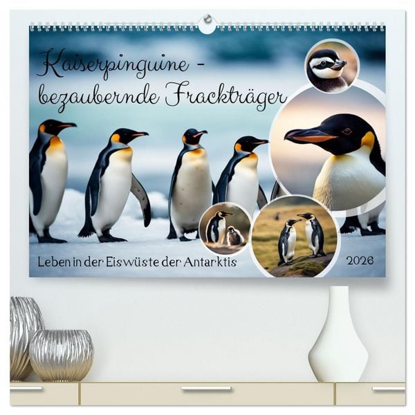 Produktbild: Kaiserpinguine - bezaubernde Fracktr&auml;ger (hochwertiger Premium Wandkalender 2026 DIN A2 quer), Kunstdruck in Hochglanz