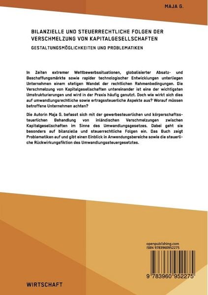 Produktbild: Bilanzielle und steuerrechtliche Folgen der Verschmelzung von Kapitalgesellschaften