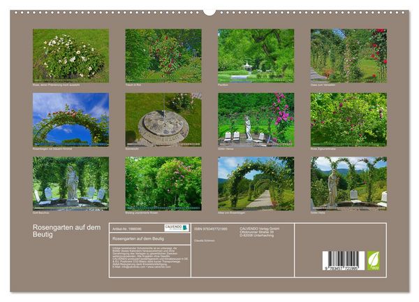 Produktbild: Rosengarten auf dem Beutig (hochwertiger Premium Wandkalender 2026 DIN A2 quer), Kunstdruck in Hochglanz