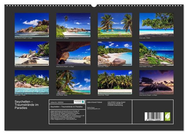 Produktbild: Seychellen &ndash; Traumstr&auml;nde im Paradies (hochwertiger Premium Wandkalender 2026 DIN A2 quer), Kunstdruck in Hochglanz