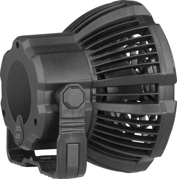 Produktbild: Rechargeable Akku-Ventilator Schwarz mit Fernbedienung, Schwenkbar, mit Beleuchtung