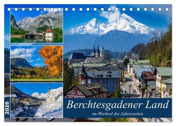 Berchtesgadener Land im Wechsel der Jahreszeiten (Tischkalender 2026 DIN A5 quer), CALVENDO Monatskalender