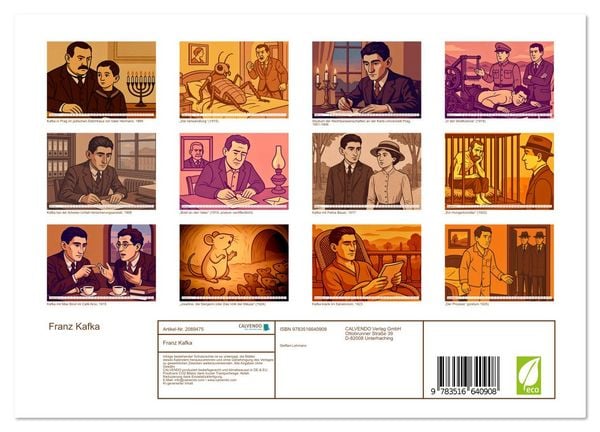 Produktbild: Franz Kafka (Wandkalender 2026 DIN A4 quer), CALVENDO Monatskalender