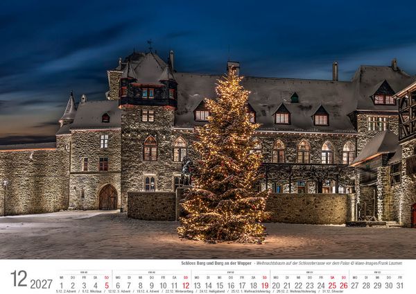 Produktbild: Schloss Burg und Burg an der Wupper 2027 Bildkalender A4 quer, spiralgebunden