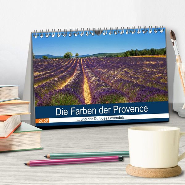 Produktbild: Die Farben der Provence... und der Duft des Lavendels... (Tischkalender 2026 DIN A5 quer), CALVENDO Monatskalender