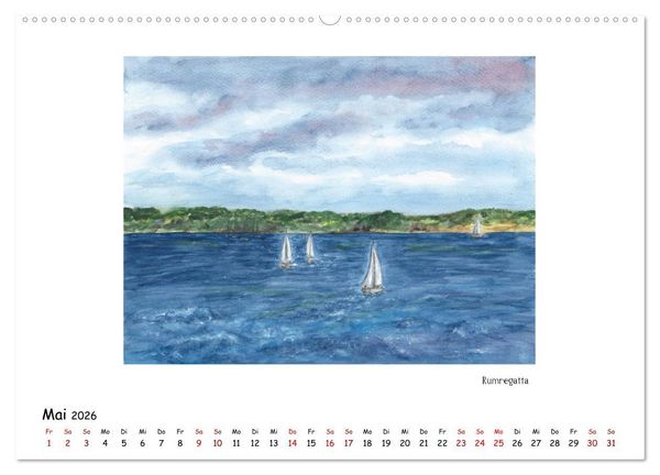 Produktbild: Die Flensburger F&ouml;rde (hochwertiger Premium Wandkalender 2026 DIN A2 quer), Kunstdruck in Hochglanz