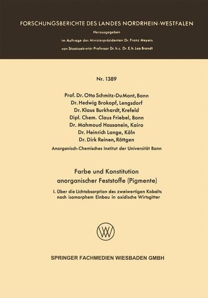 Produktbild: Farbe und Konstitution anorganischer Feststoffe (Pigmente)